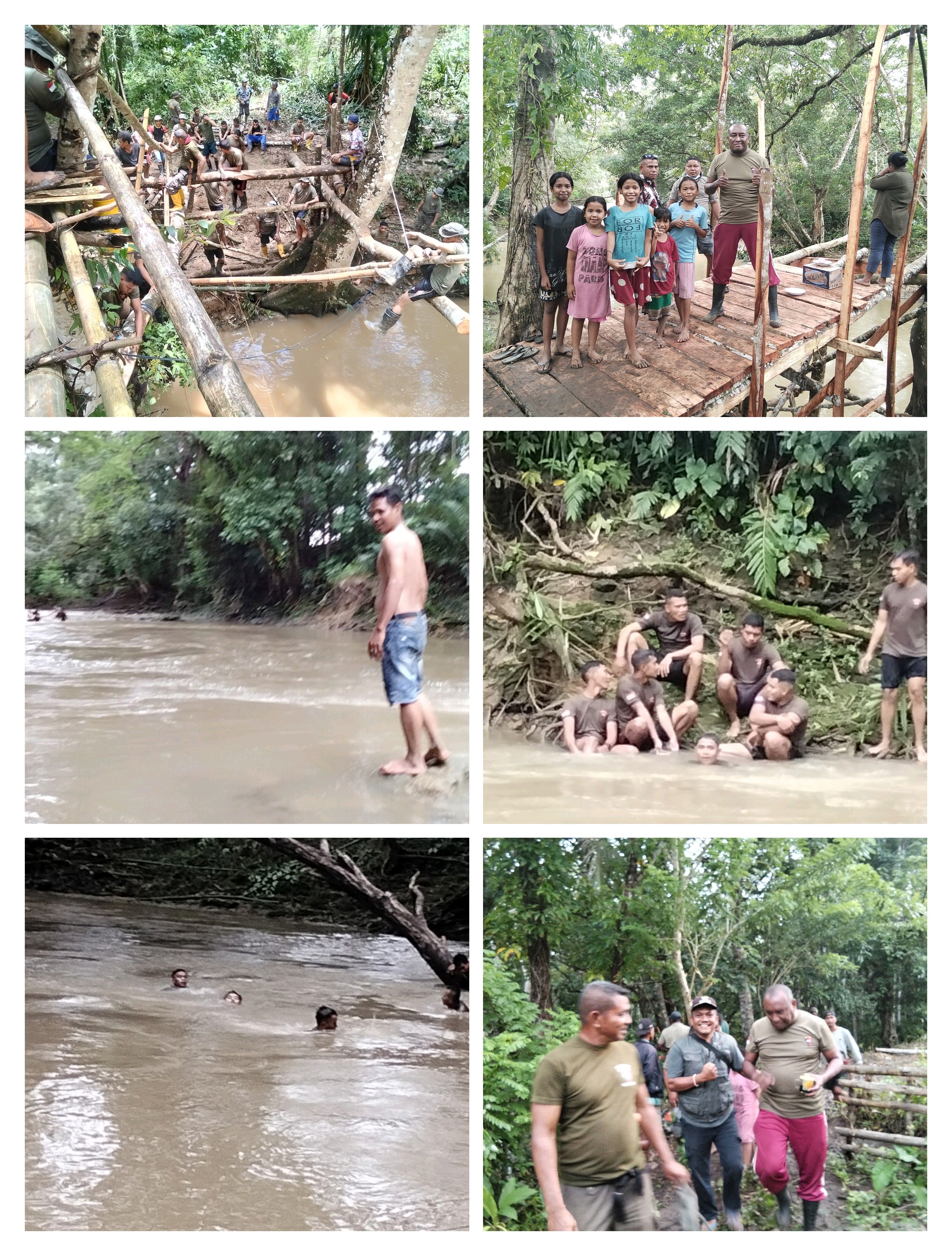 Jembatan Rapuh, Masa Depan yang DipertaruhkanAnak-Anak Dikira Menantang Maut, Brimob dan Warga Bangun Harapan di Tengah Banjir