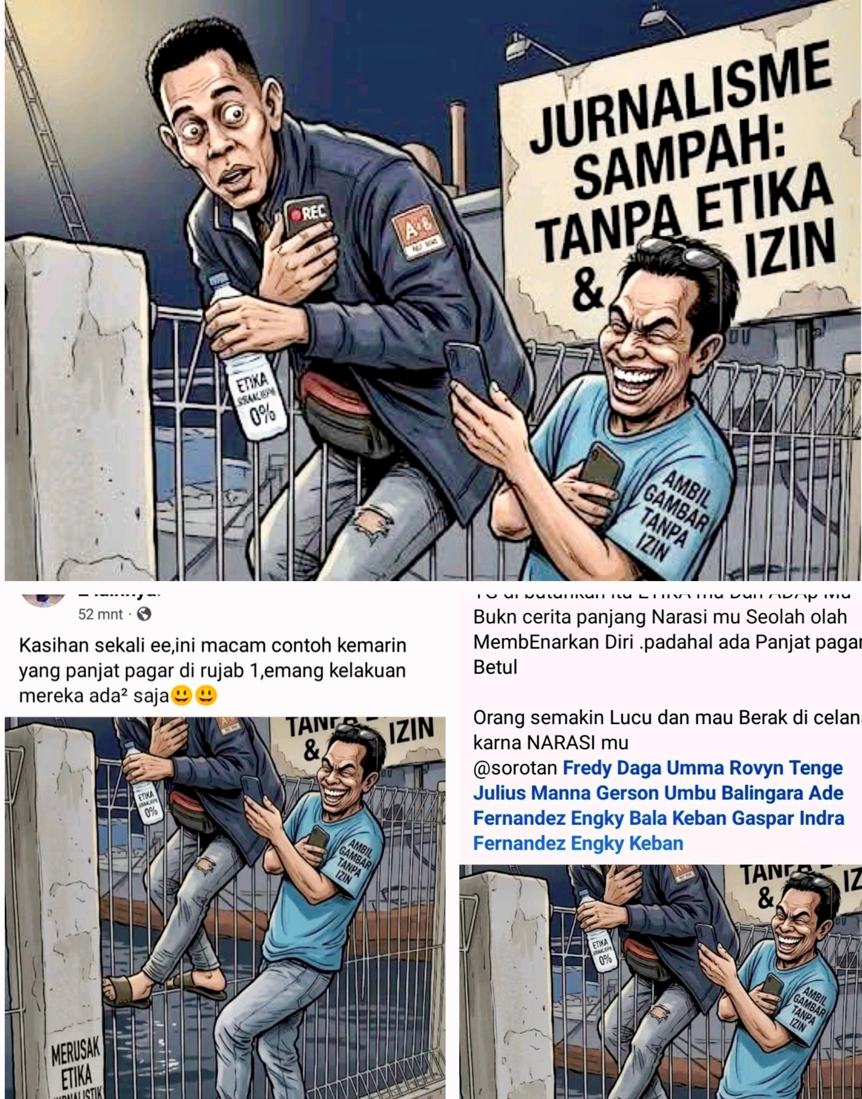 Dituding Panjat Pagar Rujab hingga Disebut “Pencuri”, Pemred Siletsumba.com Bantah Keras: “Itu Fitnah yang Dipelintir Lewat Karikatur!”