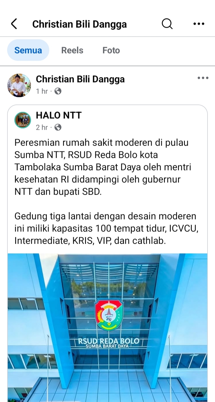 MENTERI KESEHATAN TINJAU, BUKAN RESMIKAN RSUD REDABOLO — PUBLIK DIMINTA TAK TERSESAKAN NARASI
