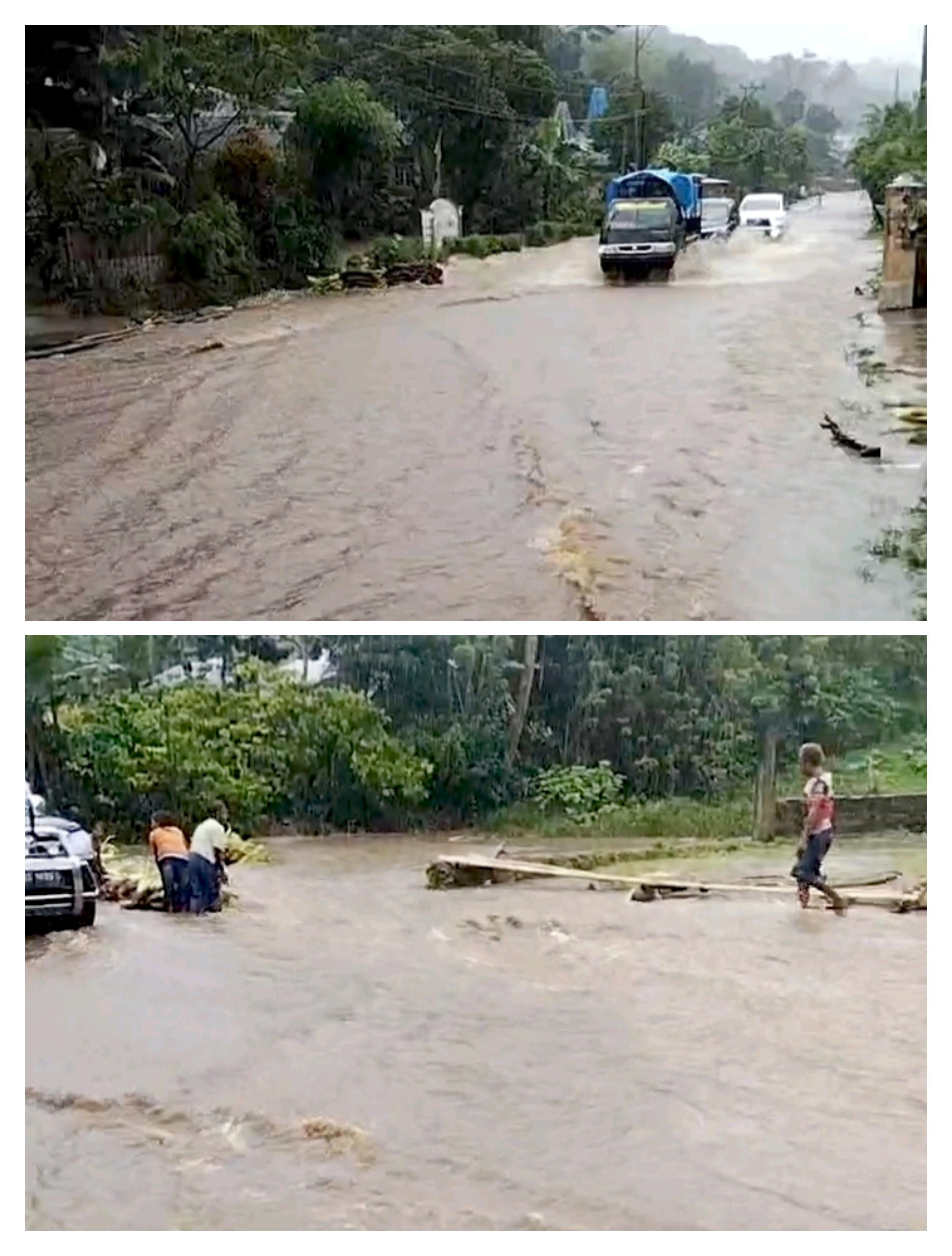 SILET SUMBA TERKINI BANJIR RENDAM JALAN RAYA NEGARA DI WEWEWA BARAT, PENGENDARA DIMINTA WASPADA