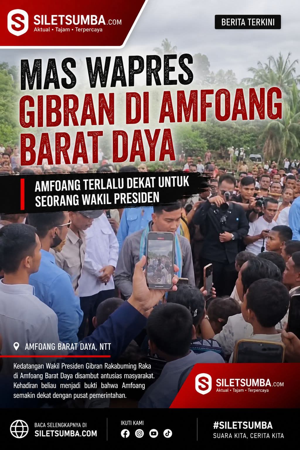 Gibran Sambangi Amfoang Barat Daya, Warga Tumpah Ruah Sambut Kedatangan Wapres