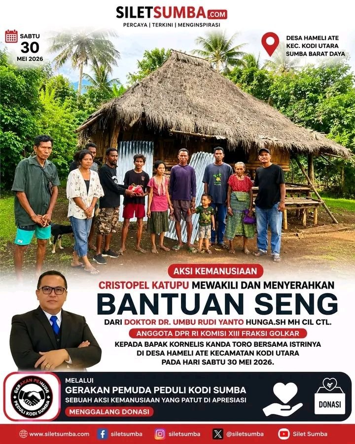 DR. RUDI UMBU KABUNANG TURUN TANGAN! ANGGOTA DPR RI SALURKAN BANTUAN SENG UNTUK KELUARGA KORNELIS KANDA TORO DI HAMELI ATE