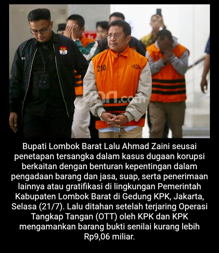 BREAKING NEWS | SILETSUMBA.COMBupati Lombok Barat Resmi Jadi Tersangka KPK, Kenakan Rompi Tahanan